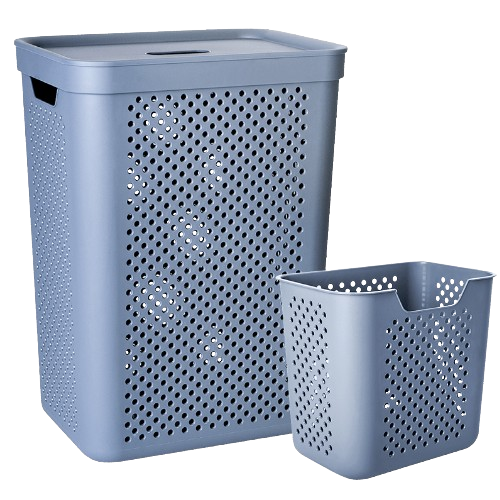 Кошик для білизни 45л з органайзером сірий мат Simple Алеана Житомир