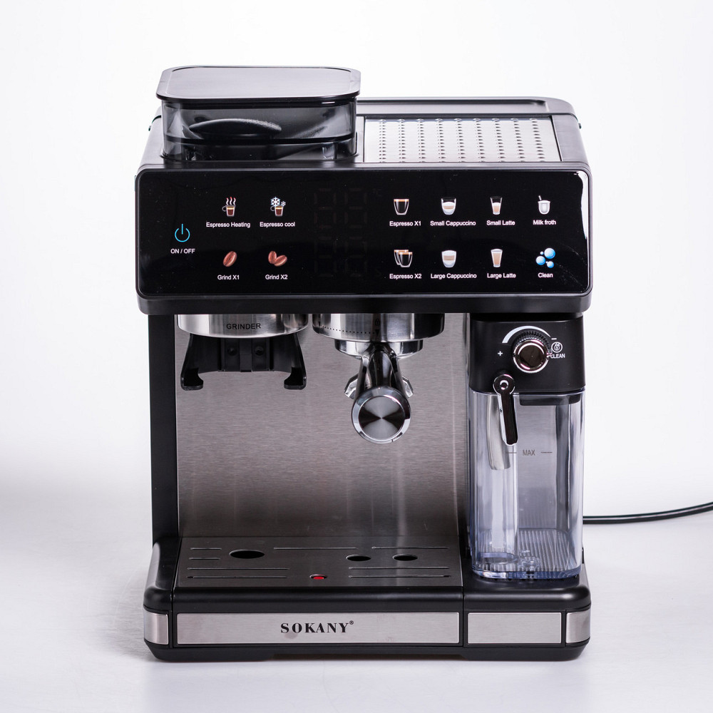 Кавоварка ріжкова 4в1 з кавомолкою 1800 Вт резервуар 2,6 л Sokany SK-04032 Коломия - фото 10
