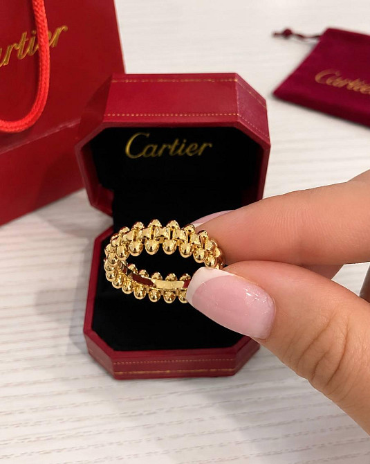 Кільце Cartier преміум Juste un Clou ("зубчики") — покриття лимонне золото / без цирконію Одеса - фото 10