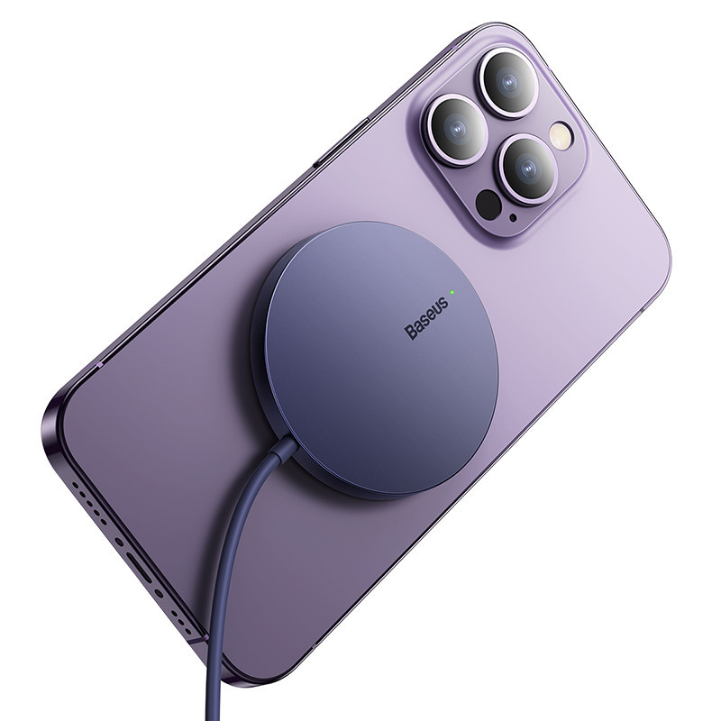 Беспроводное зарядное устройство Baseus Simple Mini3 Magnetic Wireless Charger 15W Dusty Purple Одеса - фото 5