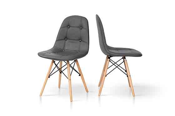 Стілець ДЖАСТІН, шкірзам сірий Київ