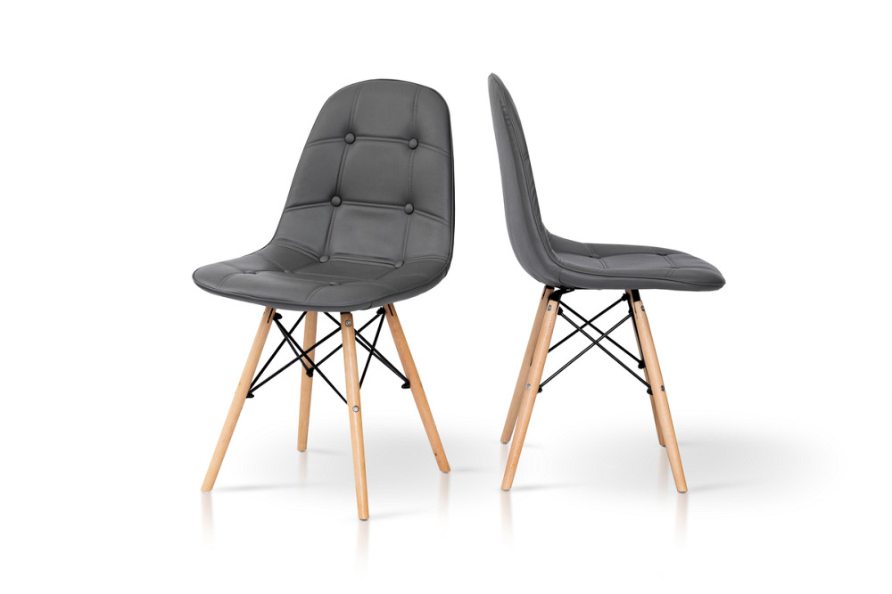 Стілець ДЖАСТІН, шкірзам сірий Київ - фото 2