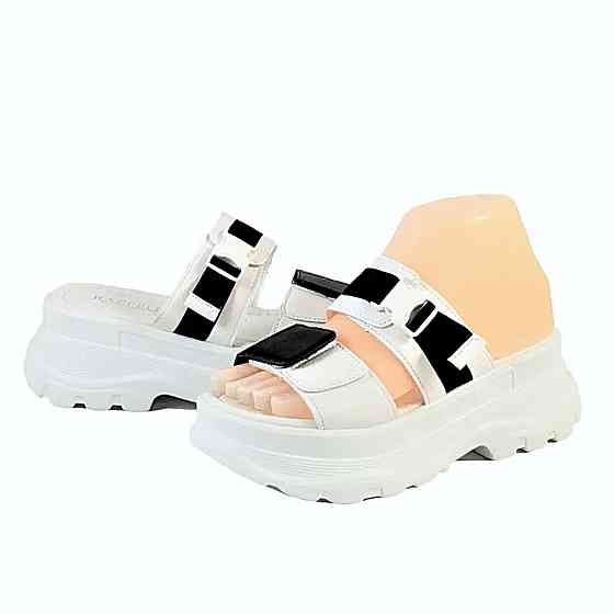 Шлёпанцы Тапочки Белые на Танкетке Женские на Платформе (размеры: 38,39,40,41) - 30-2 Днепр