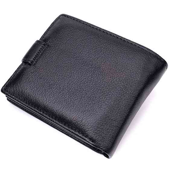 Классическое портмоне для мужчин с блоком для карт из натуральной кожи ST Leather 19473 Черное Киев