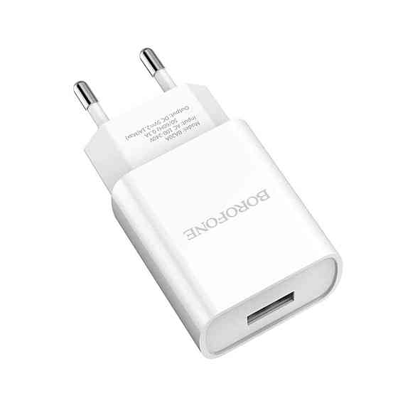 Мережевий зарядний пристрій BOROFONE BA20A Sharp single port charger White Київ