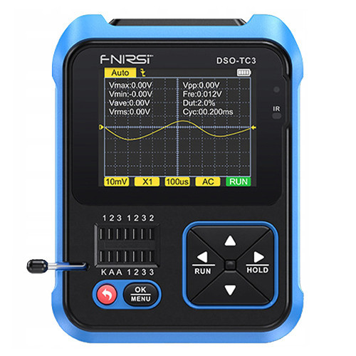 Осцилограф FNIRSI DSO-TC3 1кан 500кГц, генератор сигналів і тестер 3в1, портативний прилад Київ - фото 6