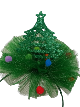 Обруч новогодний елочка с фатином на голову one size ручная работа зелёный Киев