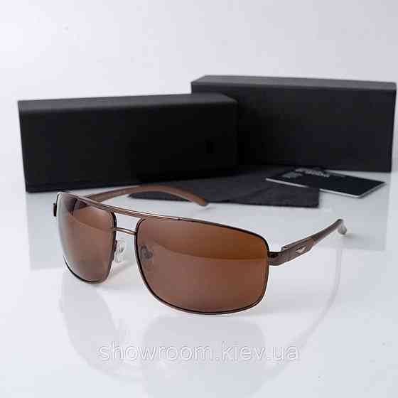 Стильні чоловічі окуляри з поляризацією Polarized (133) коричневі Київ