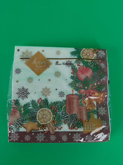 Салфетки бумажнае новогодние(ЗЗхЗЗ, 18шт)
