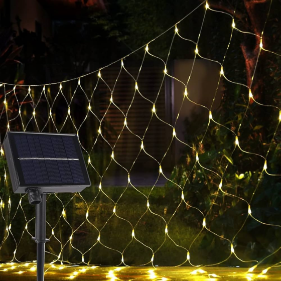 Гірлянда Cітка 320 Led 3x3m тепле світло на сонячній батареї Луцьк