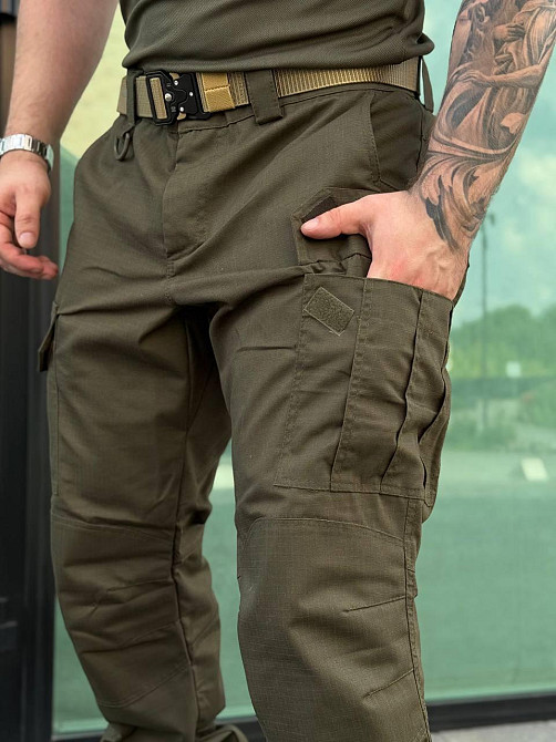 Тактичні військові штани олива ріп-стоп літні ЗСУ, чоловічі бойові армійські штани для штурму Львів - фото 2