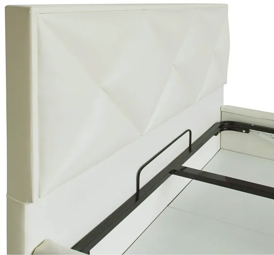 Ліжко Двоспальне Leeds Comfort 160 х 200 см Boom 01 З підйомним механізмом та нішою для білизни Білий Київ