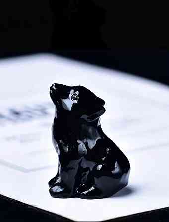 Фігурка вовка з обсидіану 3 см – оберіг сили, захисту та інтуїції Київ