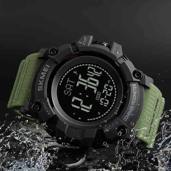 Skmei 1356AG Army Green + Co,ass SBR Киев