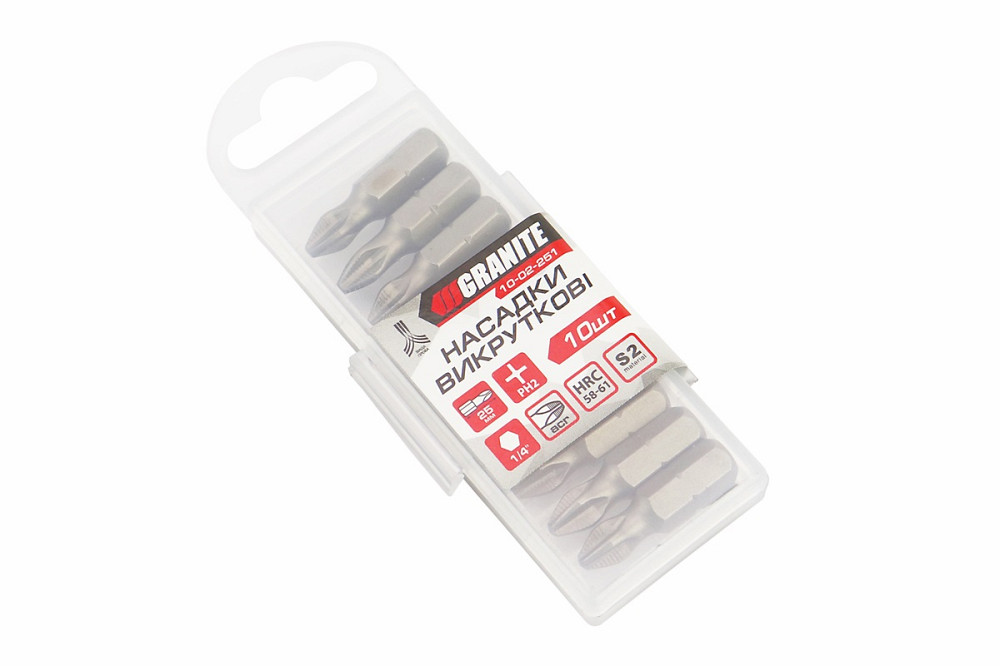 Біта PH2 25мм 1/4" S2 10шт 10-02-251 Київ - фото 2