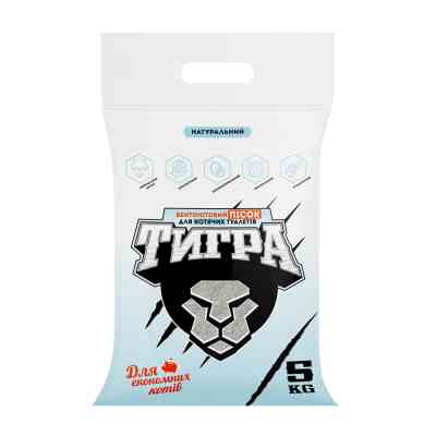 Наполнитель для туалета Тигра бентонитовый 5 кг (мелкая гранула 0.1-1 мм) (5204) Винница