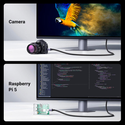 Кабель мультимедийный HDMI M to HDMI micro M 2.0m V2.1 8K60Hz HD164 black Ugreen (15517) Винница - изображение 5