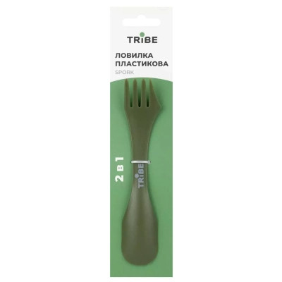 Ложка-виделка туристична Tribe Spork пластикова olive (T-FC-0031-olive) Вінниця - фото 3
