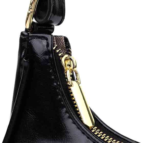 Лакова сумка на плече з екошкіри Vintage sale_15150 Чорний Київ