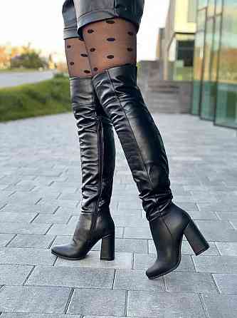 Nivelle Ботфорти жіночі NIVELLE чорні натуральна шкіра зима єврововна висота 50 см обхват гоміл Коломыя