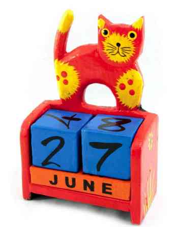 Календар настільний дерев'яний Кіт Київ