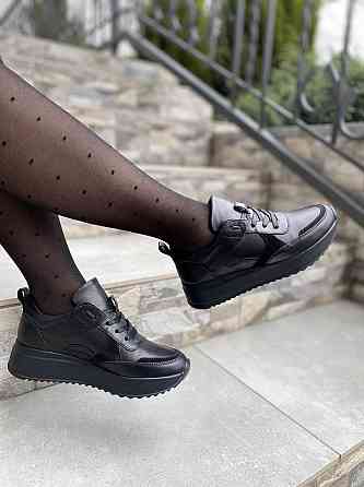 EMELI Кросівки жіночі EMELI 055 чорні (весна-осінь, шкіра+замша натуральна) (4394) лише 36р.38р Коломыя