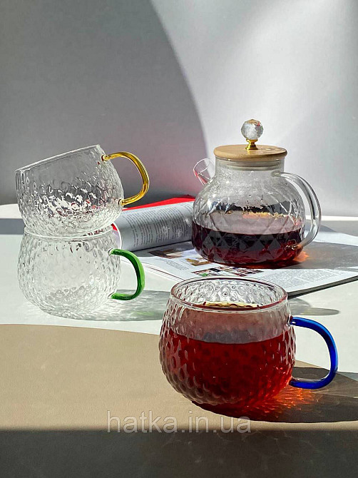 Кухоль чашка Olens "Леденець" 450 мл 8030-257 прозорий із жовтою ручкою Київ - фото 6