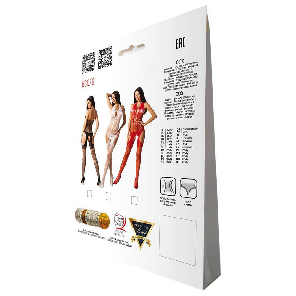 Бодістокінг з імітацією панчох Passion BS079 black Sex Aura Київ - фото 9