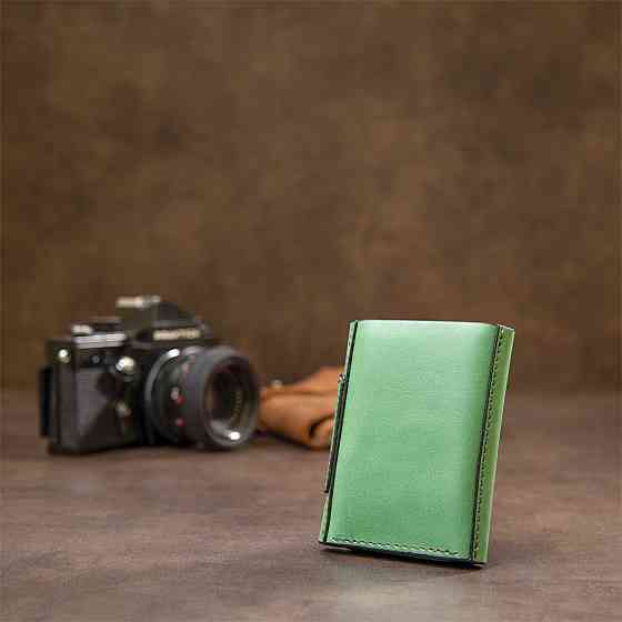 Матове портмоне GRANDE PELLE 11458 Зелений Київ