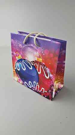 Новогодние, бумажные ,подарочные  пакеты с ручкой Чашка 16/16/8-025 (12 шт) Харьков