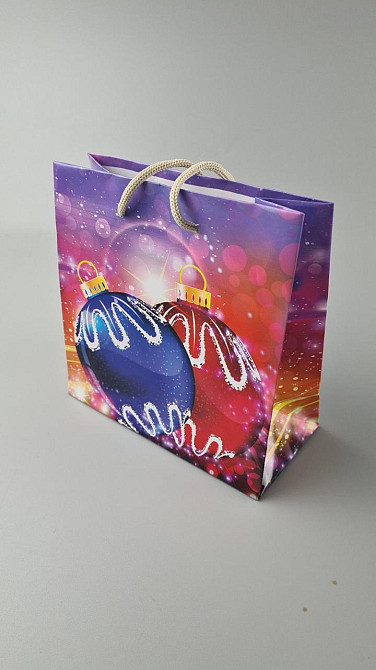 Новогодние, бумажные ,подарочные  пакеты с ручкой Чашка 16/16/8-025 (12 шт) Харьков - изображение 1