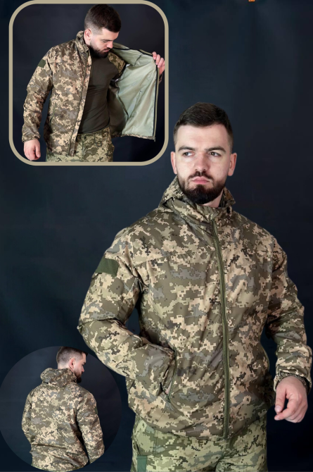 Армейская мужская тактическая мембранная куртка ветрозащитная водонепроницаемая пиксельная куртка WAR Львов - изображение 1