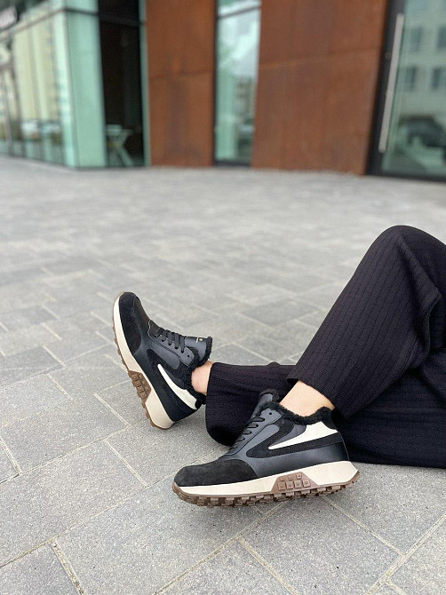 Ditas Кроссовки женские DITAS черные+кофе натуральная кожа+замша зима 38р.39р.40р.41р. (5292) Коломыя - изображение 2