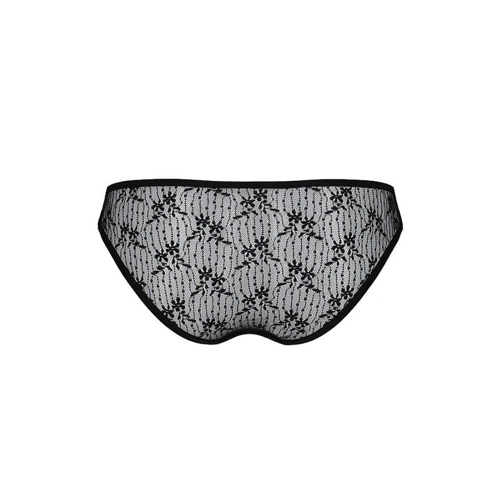 Трусики-сліпи з мереживною сіточкою Passion DINA THONG L/XL, black Sex Aura Київ - фото 6