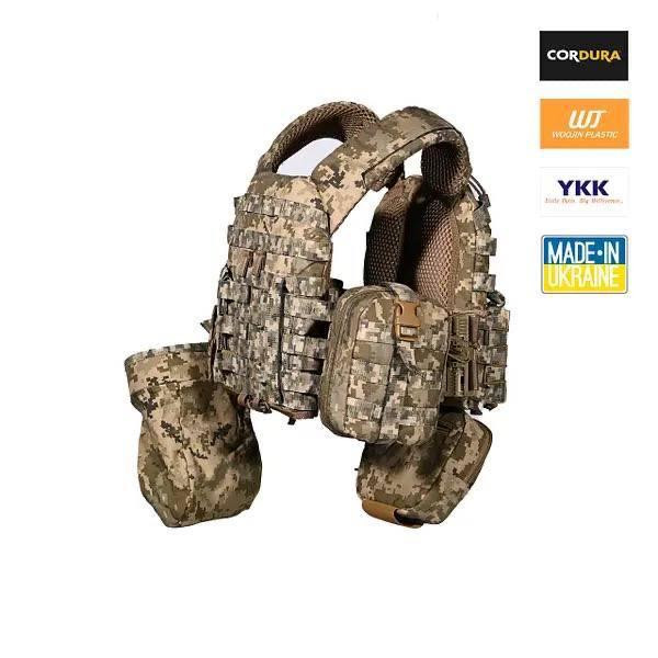 Тактична плитоноска М5 + 6 підсумків (без плит) Піксель Київ - фото 2