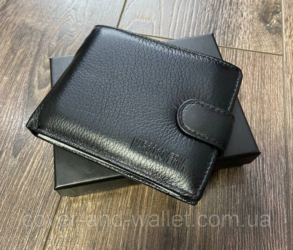 Мужской кожаный портмоне с визитницей на кнопке Marco Coverna M 111 Киев - изображение 1