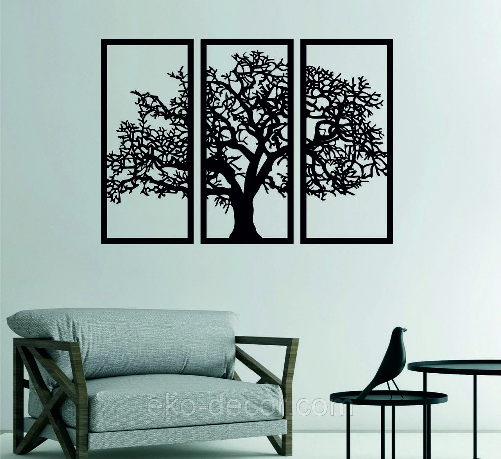 Декоративное настенное Панно «Дерево», Декор на стену 110*156 см, Черный Киев - изображение 3