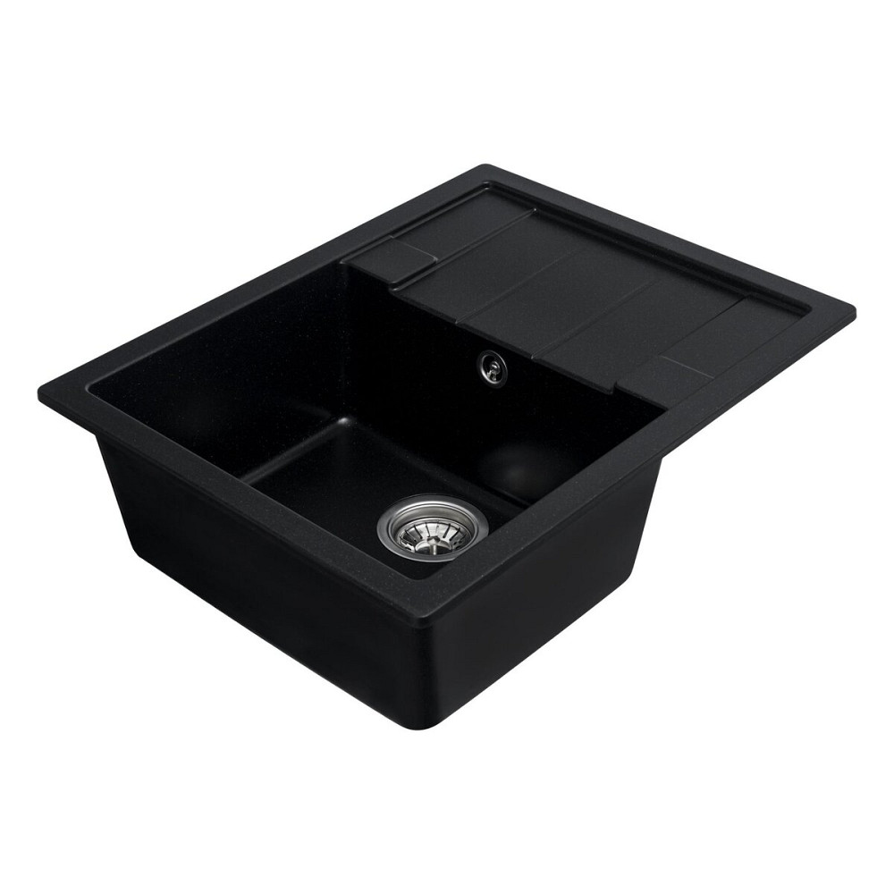 Гранітна мийка для кухні VALESO INTENSO 6550 матова Чорний металік Коломыя - изображение 4