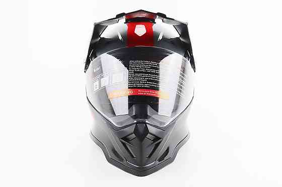 Шолом кросовий/ендуро/АТV зі склом BLD-819-7 L (59-60см), ЧОРНИЙ/СІРО-ЧЕРВОНИЙ Киев