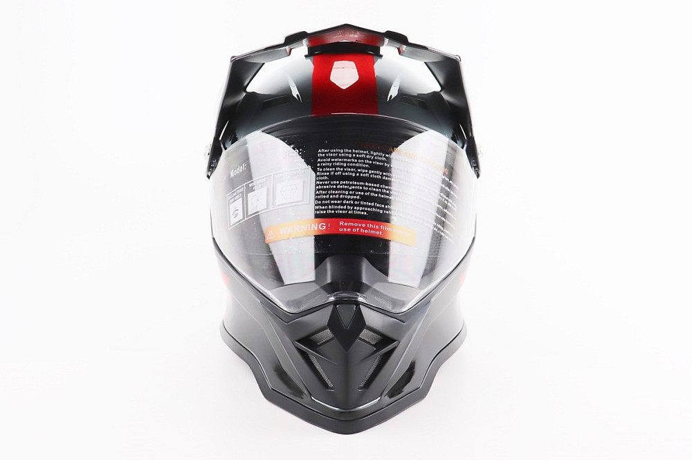 Шолом кросовий/ендуро/АТV зі склом BLD-819-7 L (59-60см), ЧОРНИЙ/СІРО-ЧЕРВОНИЙ Київ - фото 4