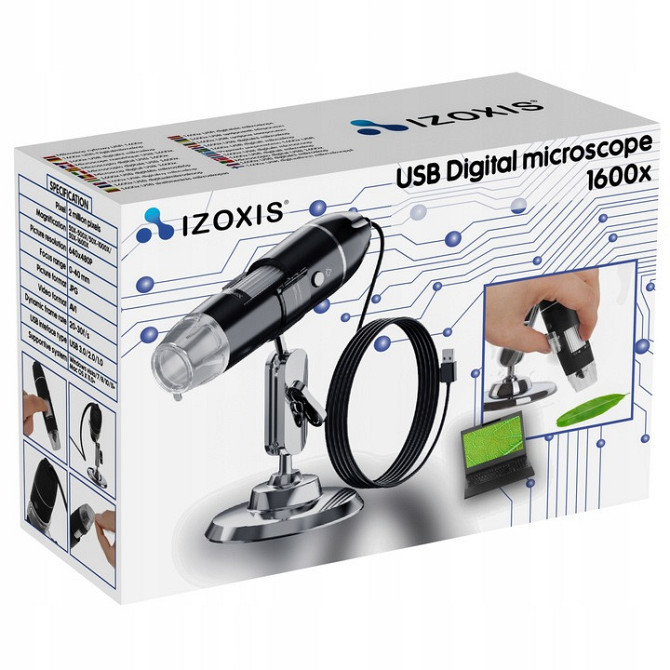 Цифровой USB-микроскоп с увеличением до 1600 крат 2Mpix 8 Led Izoxis (25467) Нововолынск - изображение 8