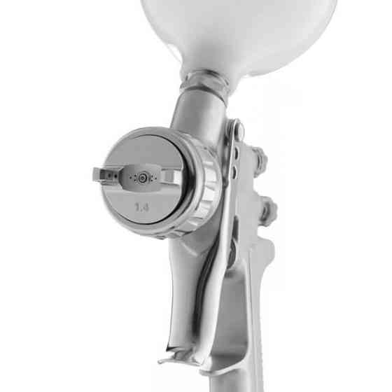 Фарбопульт пневматичний LVMP, професійний, форсунка: 1,4 мм, верхній пластиковий бачок: 600 мл, 2 бар, STORM INTERTOOL PT-0115 Київ