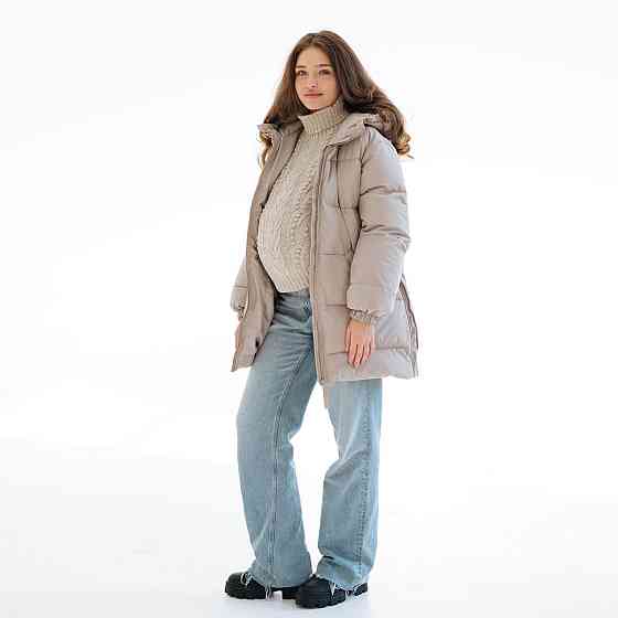 Зимова слінгокуртка / Пуховик для вагітних Бежевий Київ