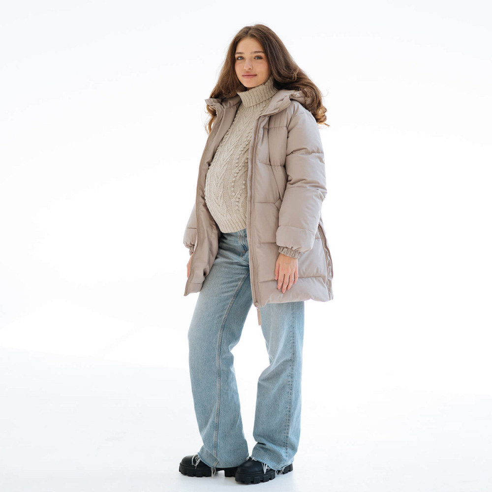 Зимова слінгокуртка / Пуховик для вагітних Бежевий Київ - фото 2