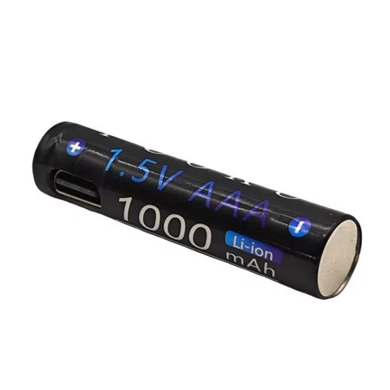 Аккумулятор AAA Fcoku 1.5v 1000mah (с зарядкой от Тype-C) Черный Винница