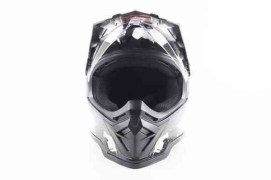 Шолом кросовий/ендуро/АТV зі склом BLD-819-7 S (55-56см), ЧОРНИЙ/СІРО-СИНІЙ Киев