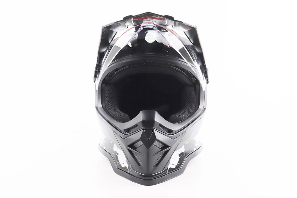 Шолом кросовий/ендуро/АТV зі склом BLD-819-7 S (55-56см), ЧОРНИЙ/СІРО-СИНІЙ Київ - фото 5