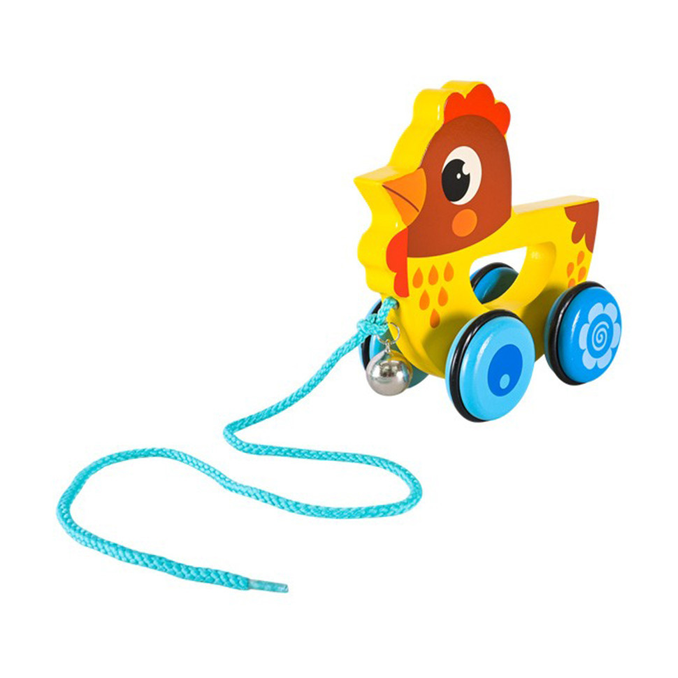 Дитяча дерев’яна каталочка "Курча" C15030-4 на мотузці Вінниця - фото 1