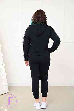 Повсякденний жіночий костюм із трикотажу "Flex" оптом | Батал | Розпродаж моделі Чорний, 50-52 Київ