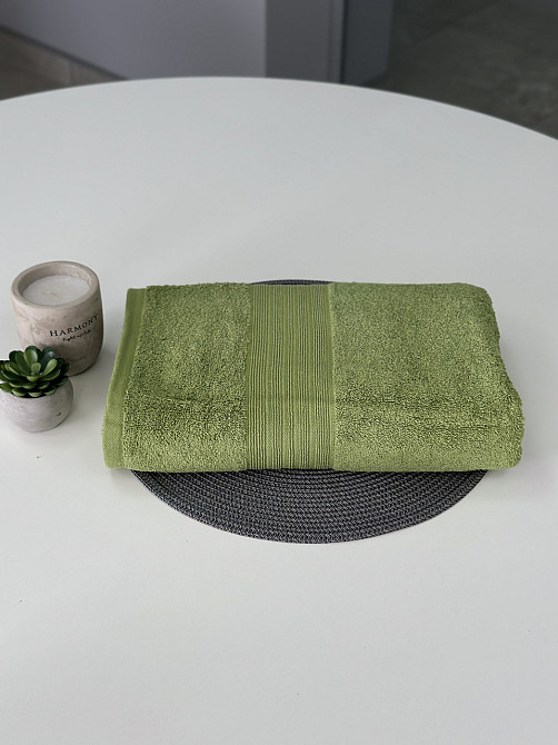 Полотенце банное Ideal Textile однотонное 500 г/м2 70х140 см (56860394) Оливка 1 шт Черновцы - изображение 6
